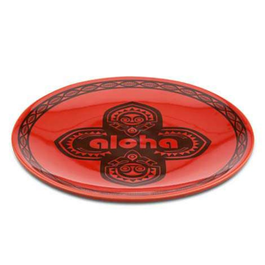 Home & Decor * | Best Sale Disney Dessert Plate Adventureland Aloha Plate 7" Red