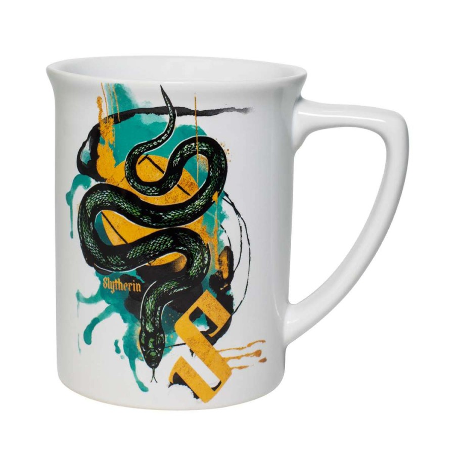 Home & Decor * | Featured Disney Universal Coffee Cup Mug Slytherin Snake Watercolor