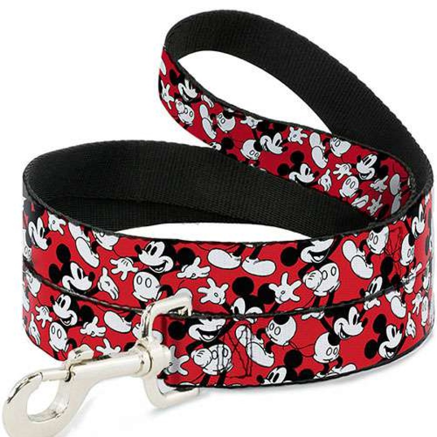 Home & Decor * | Discount Disney Designer Pet Leash Classic Mickey Mouse Poses Red/Black/White