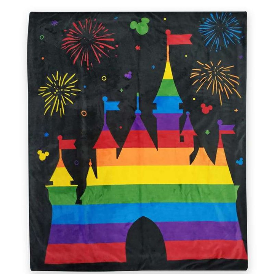 Home & Decor * | Disney Reversible Sequin Fleece Throw Blanket Rainbow Disney Collection 2020 Classical