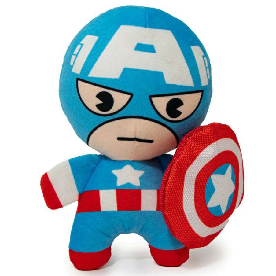 Home & Decor * | New Arrivals Disney Designer Dog Toy Kawaii Captain America W/ Shield