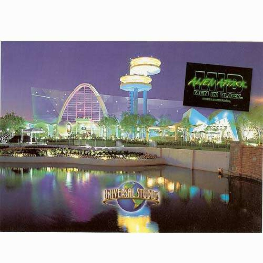 Home & Decor * | Offering Discounts Disney Universal Postcard Universal Studios Men In Black Alien Attack