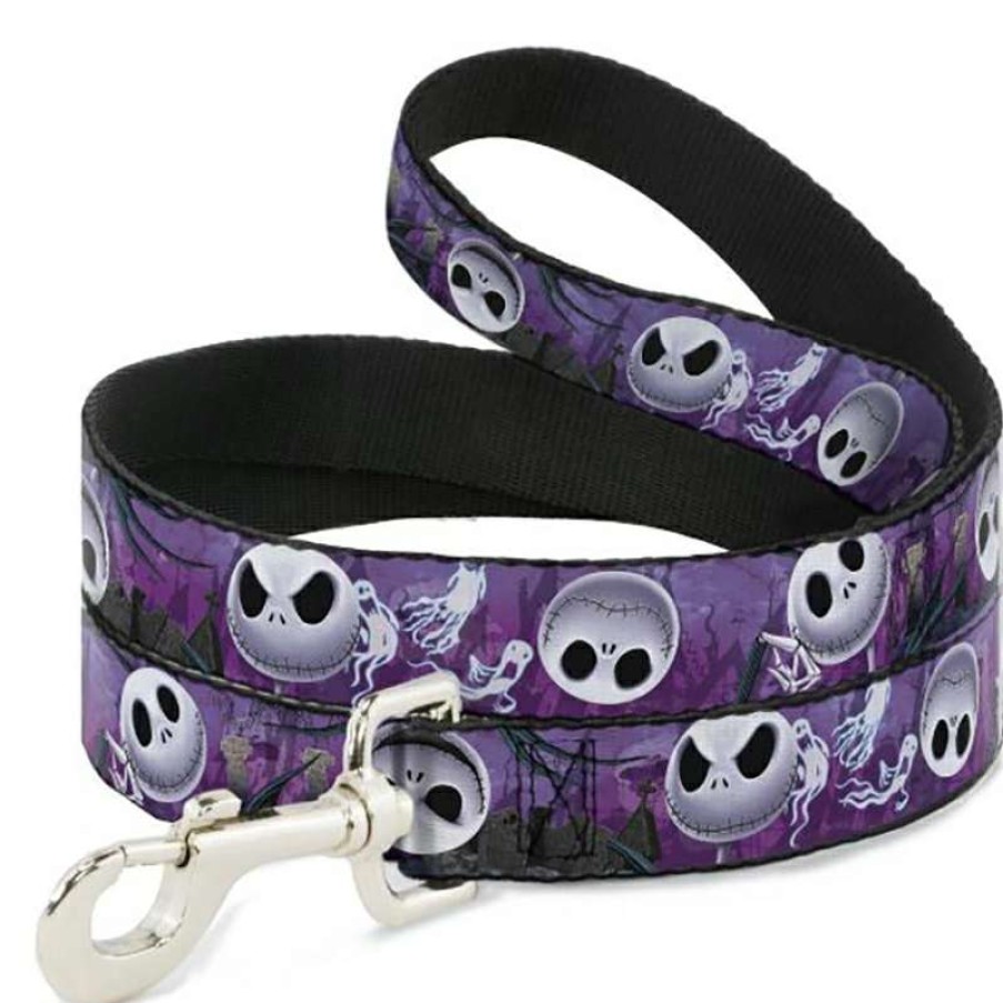 Home & Decor * | Offering Discounts Disney Designer Pet Leash Jack Skellington In Cemetery W/ Ghosts