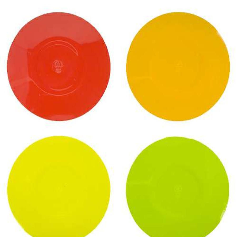 Home & Decor * | Hot Sell Disney Plastic Plates Set Citrus Mickey Icon Plates Set Of 4