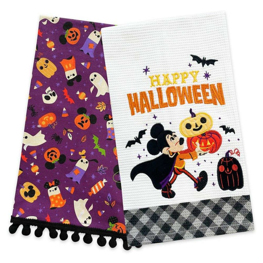 Home & Decor * | Disney Kitchen Towel Set Halloween Mickey And Pals Outlet