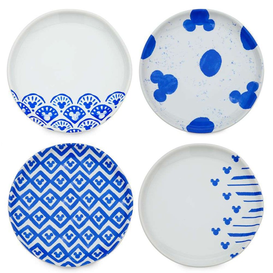 Home & Decor * | Disney Tidbit Plate Set Mickey Mouse Homestead Blue Online Sale