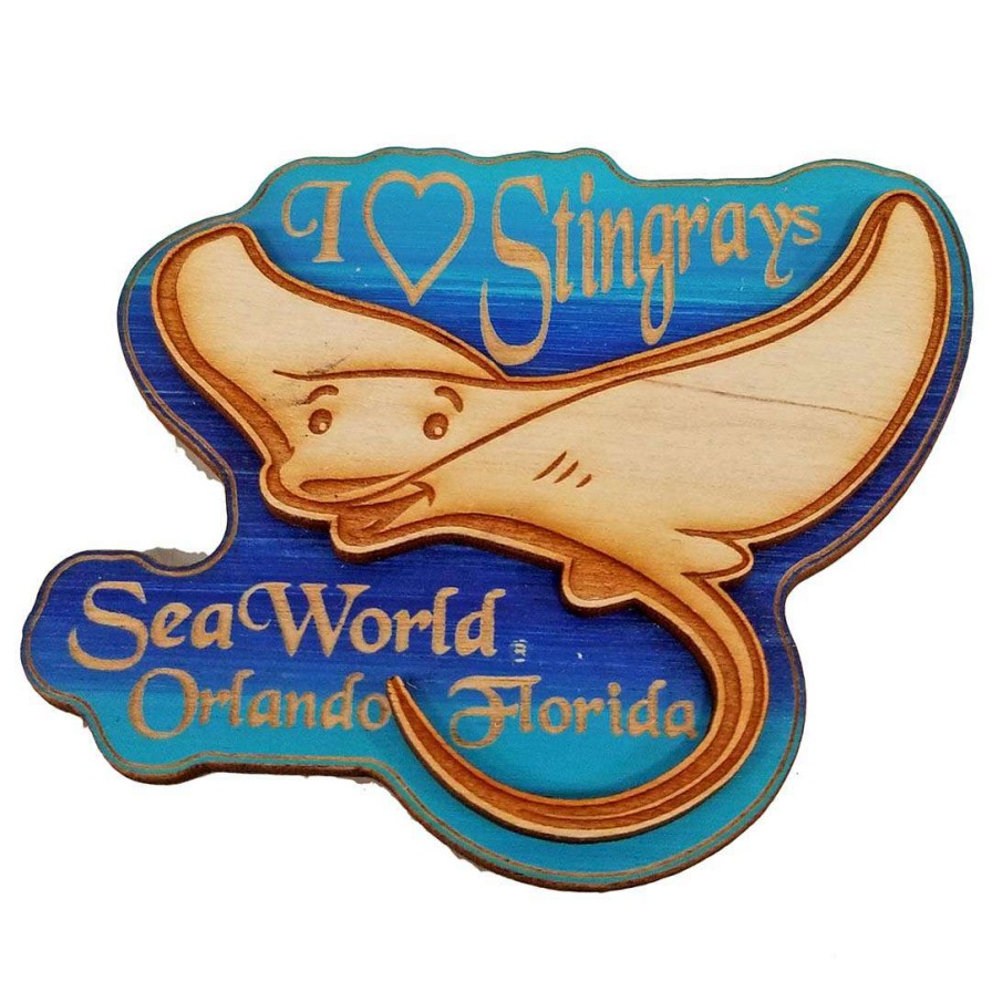 Home & Decor * | Seaworld Magnet I Love Stingrays Blue Sales Disney