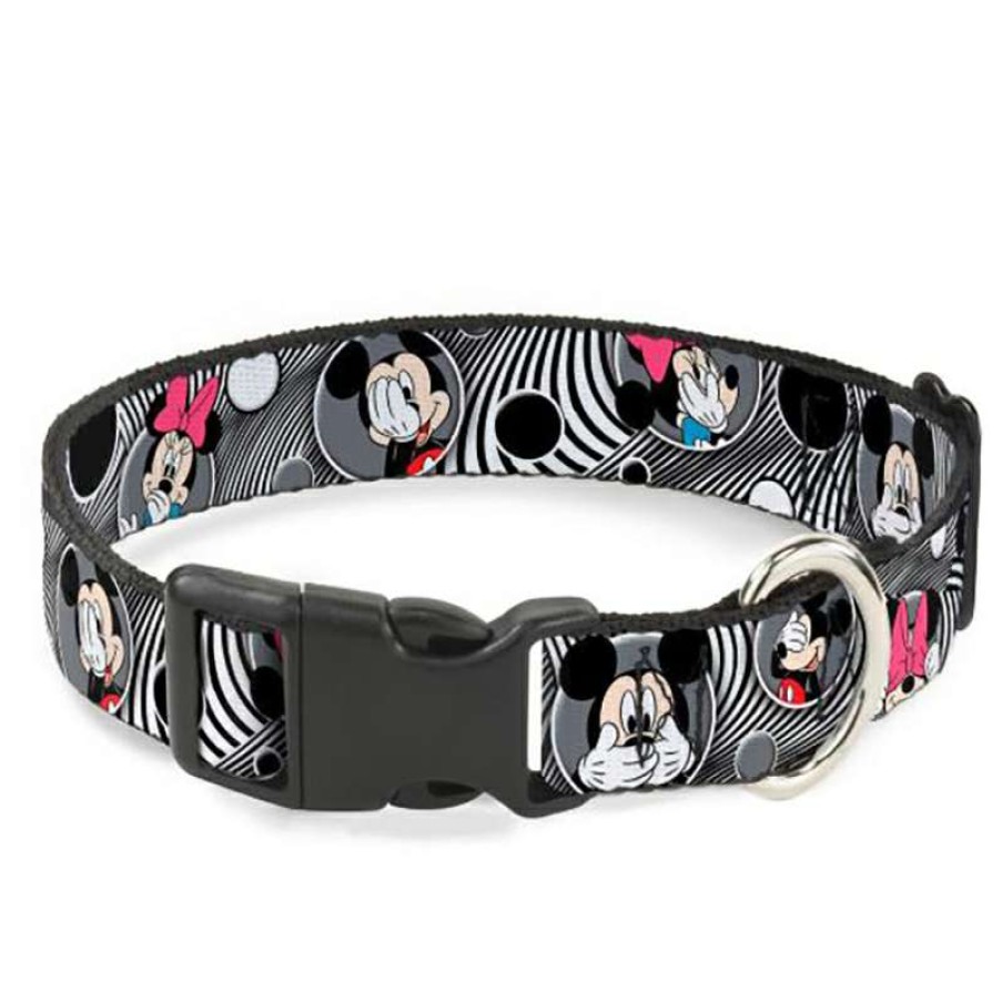 Home & Decor * | Sells Cheap Disney Designer Breakaway Pet Collar Mickey And Minnie Peek-A-Boo