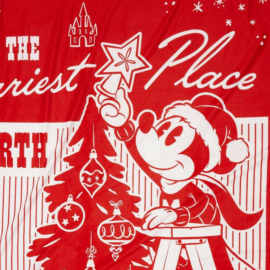 Home & Decor * | Disney Throw Blanket 2022 Vintage Christmas Mickey And Minnie Best Choice