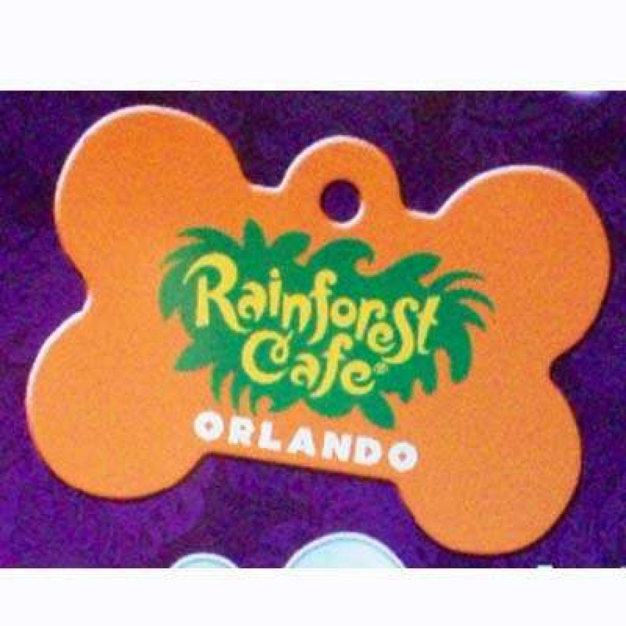 Home & Decor * | Limit Offer Disney Engraved Id Tag Rainforest Cafe Bone