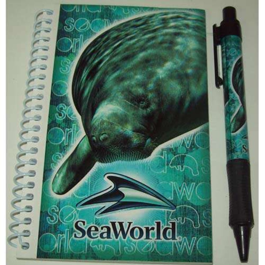 Home & Decor * | Outlet Disney Seaworld Autograph Book With Pen And Case Manatee