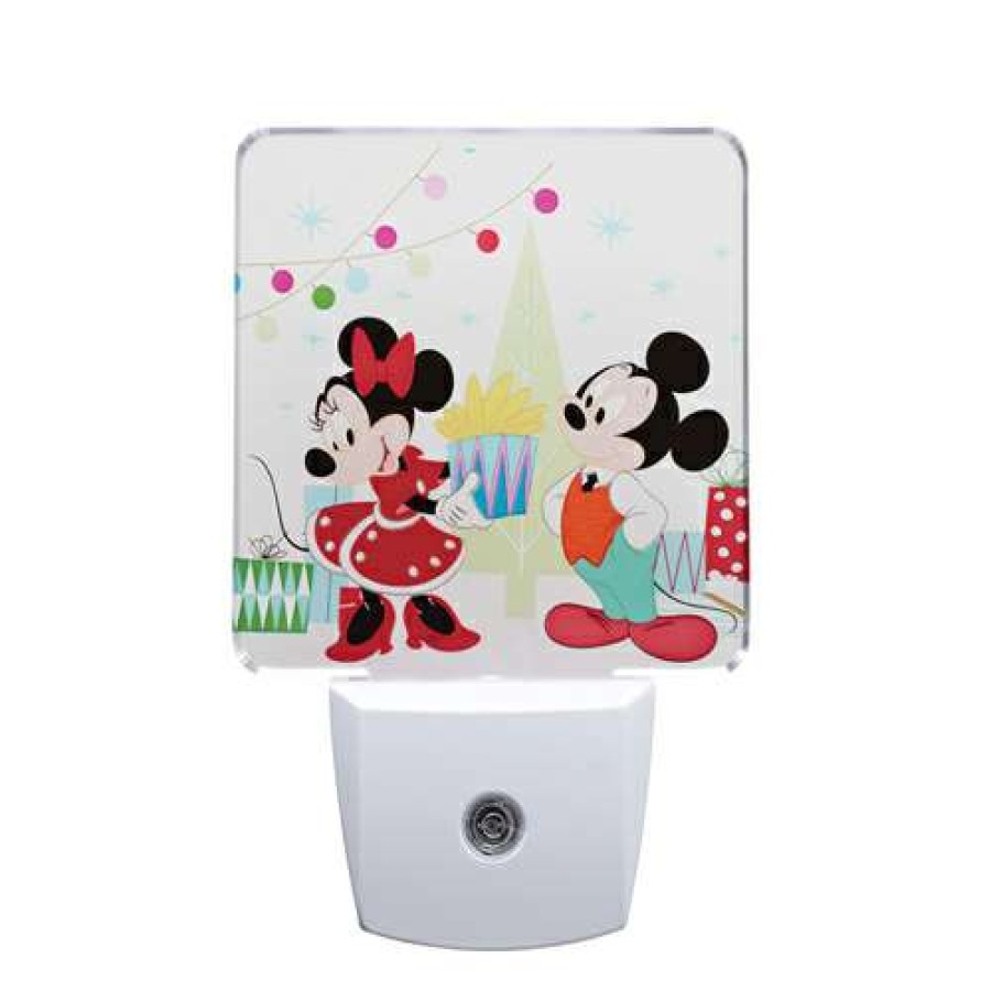 Home & Decor * | Disney Night Light Holiday Mickey And Minnie Flash Sale