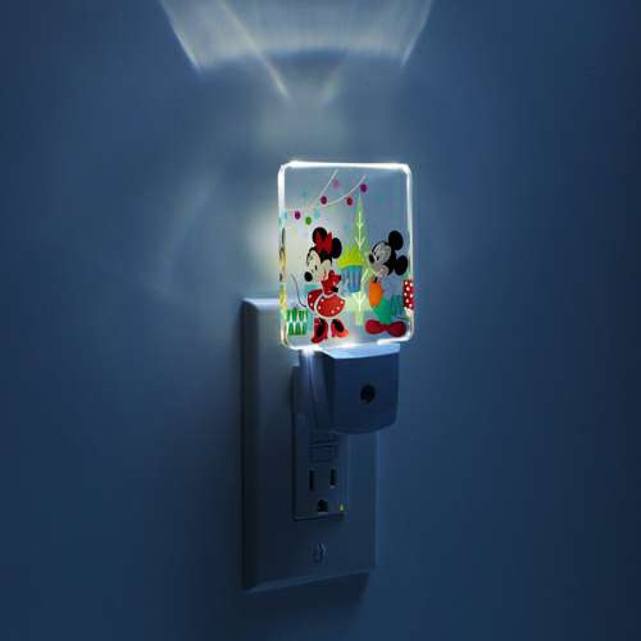 Home & Decor * | Disney Night Light Holiday Mickey And Minnie Flash Sale