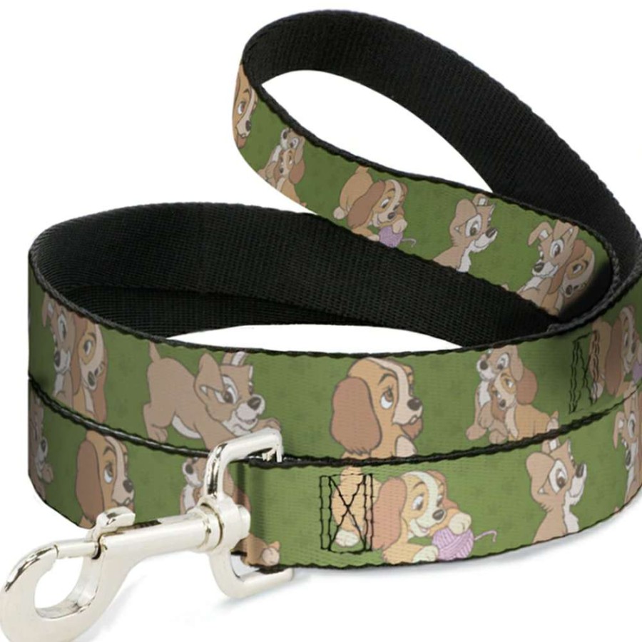 Home & Decor * | Disney Designer Pet Leash Lady & The Tramp Olive Green Crazy Deals