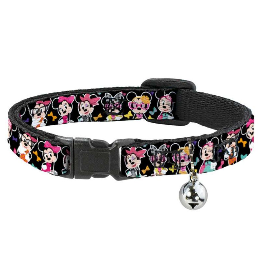 Home & Decor * | Offering Discounts Disney Designer Cat Collar Minnie Mouse Nerd Expressions