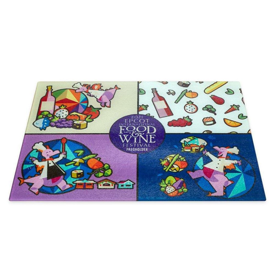 Home & Decor * | Disney Cutting Board Epcot Food And Wine Festival 2021 Passholder Figment With Discount