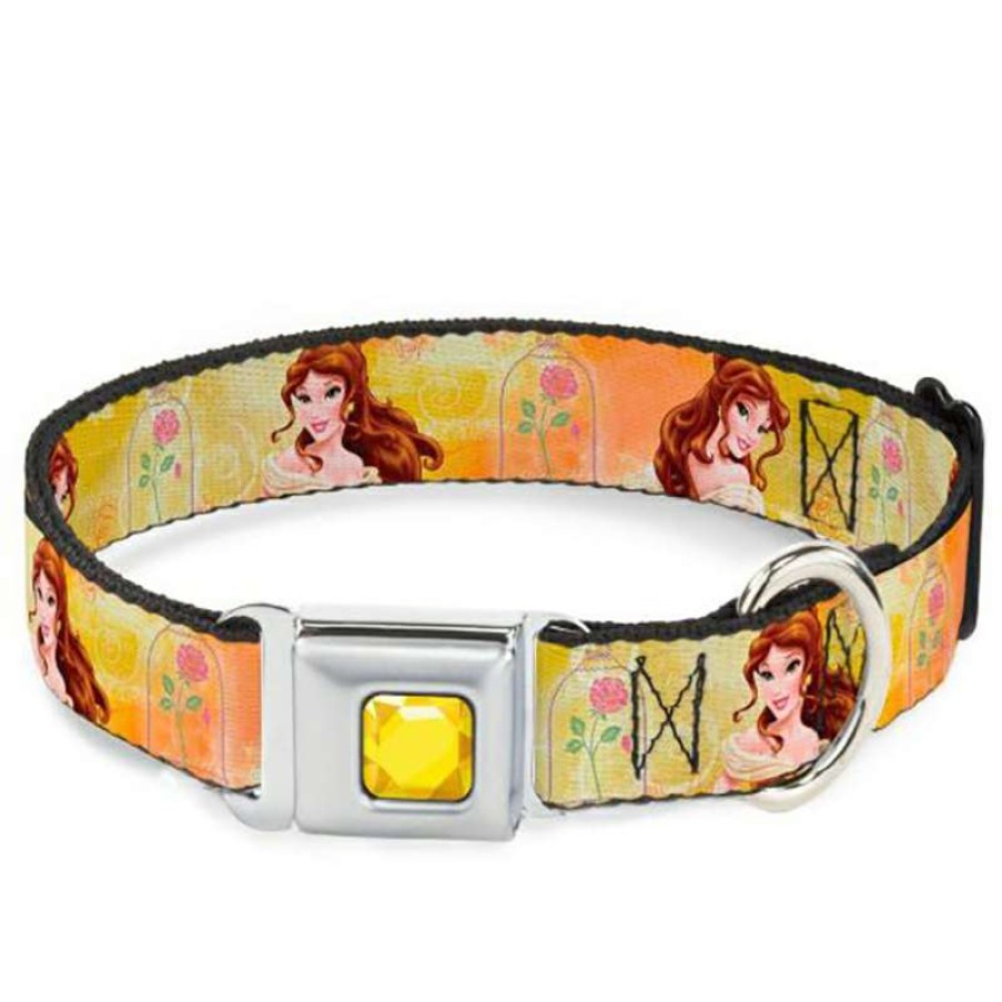 Home & Decor * | Discount Disney Designer Pet Collar Belle Enchanted Rose