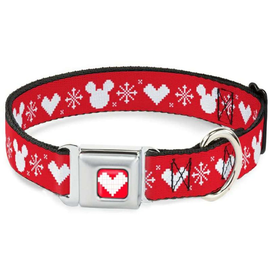 Home & Decor * | Disney Designer Pet Collar Mickey Mouse Christmas Sweater Hearts Best Choice